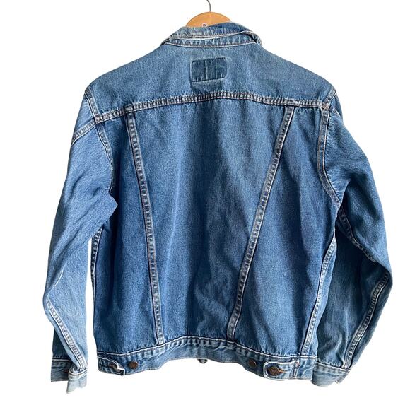 Vintage Blue Jean Jacket Size Large 21x25 Preowned - Picture 2 of 7